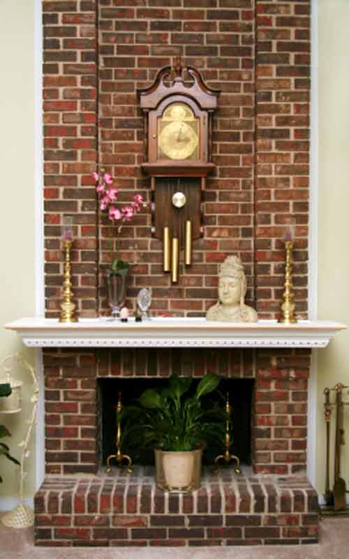 Brick Fireplace Pictures, Great Room All Brick Wood Fireplace Picture