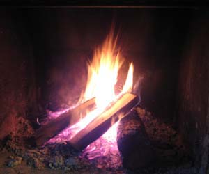 Wood Fireplace Flames